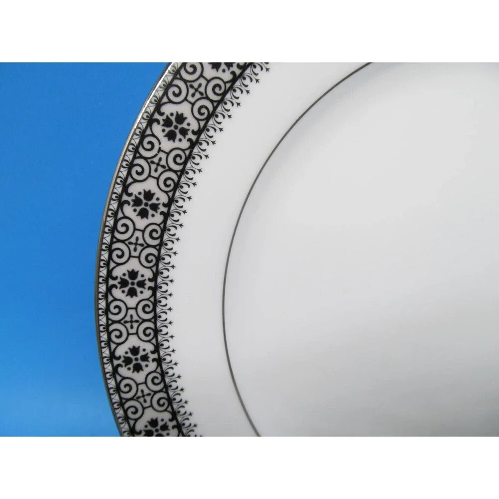 Noritake 2216 Segovia Set Of 3 Black And White 8 1/4